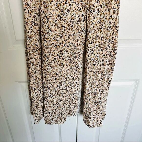 AFRM x NORDSTROM | Brown Cream Nudes Neutrals Open Back Flutter Sleeve Maxi | XL - Picture 4 of 13